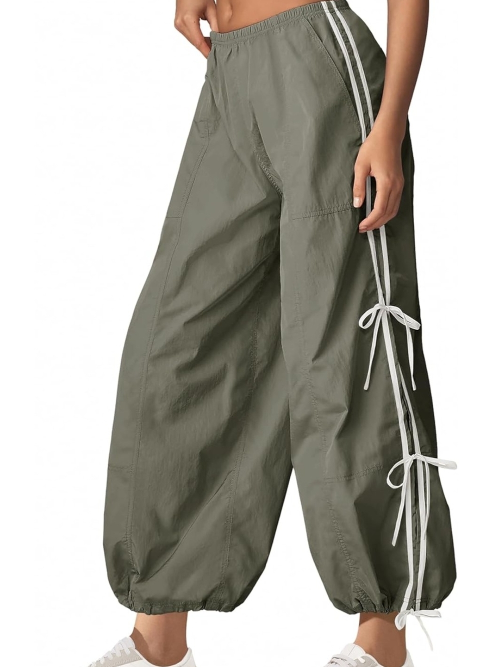 NWT XXL Olive Green Wide Leg Drawstring Baggy Track Pants